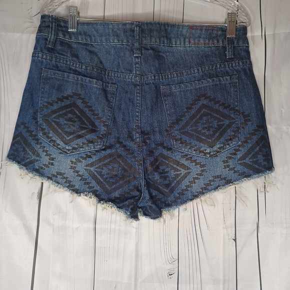 Adam Levine Denim Blue Patterned Women's Shorts - Picture 7 of 13